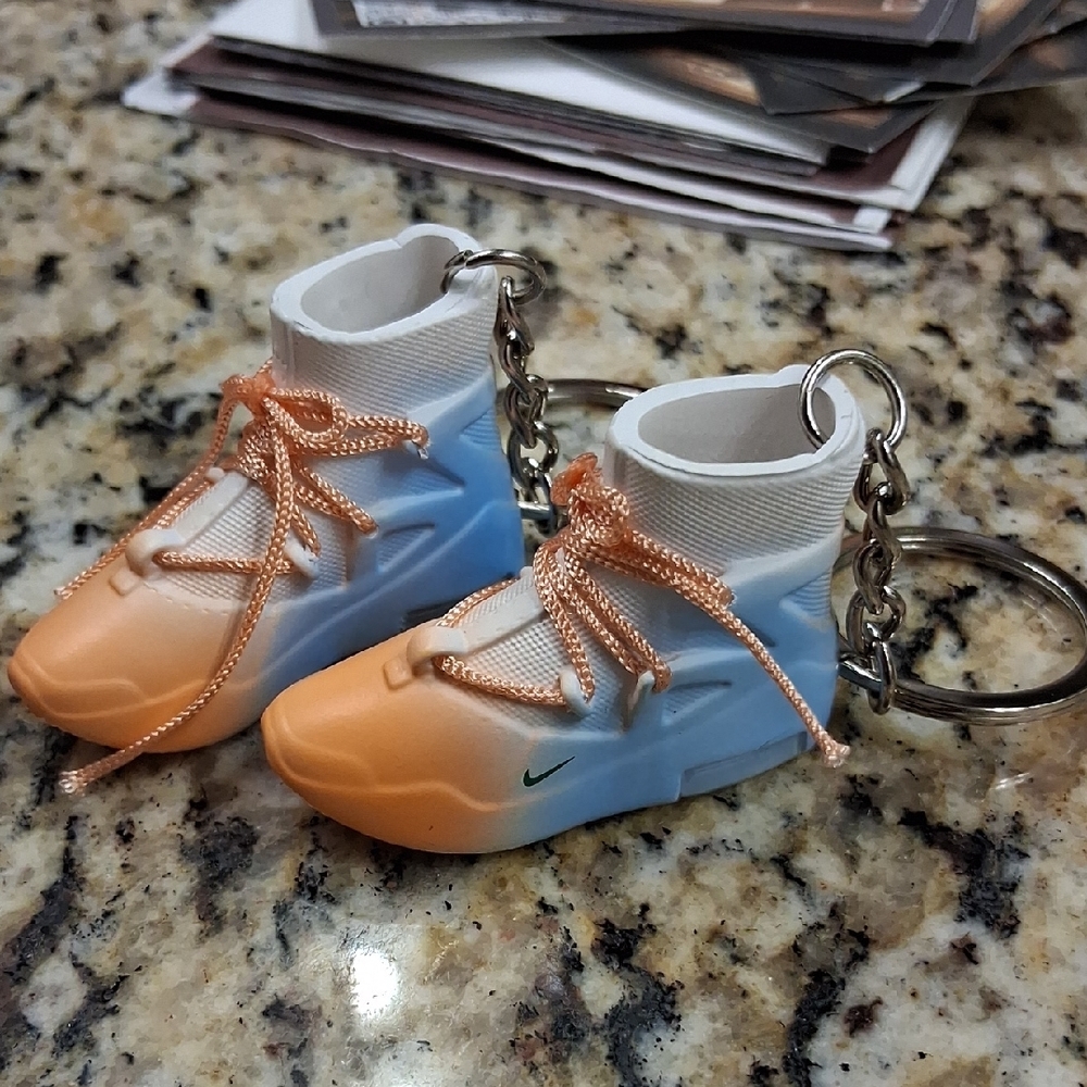 2 Orange and Blue Key Chains